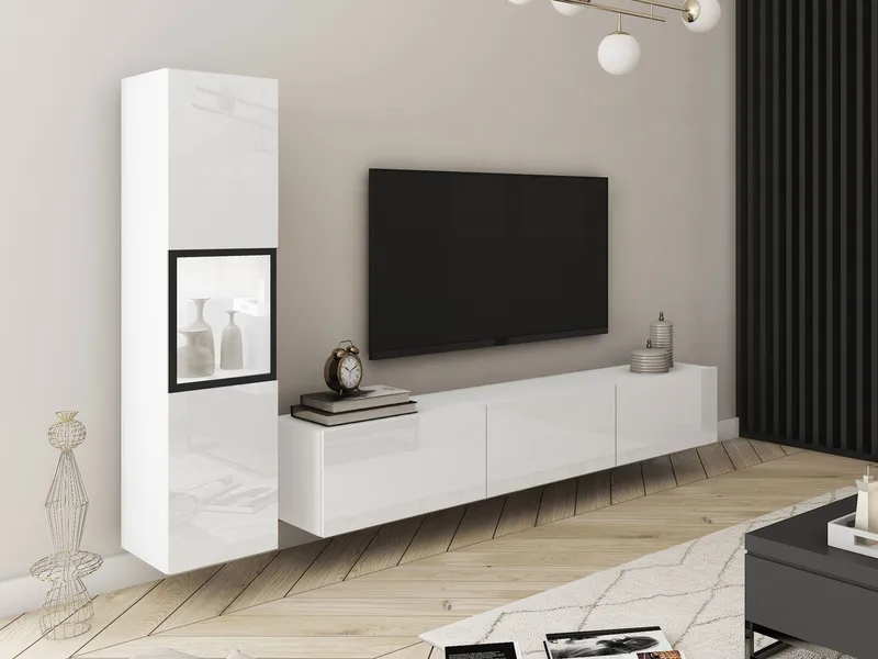 Bergfelde TV-enhed 2 dele med Belysning - Møbler - Møbelsæt - Møbelsæt til stuen