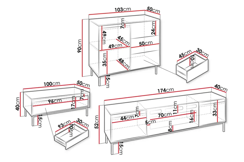 Bjurholm Møbelsæt Til Stue - Beige - Møbler - Møbelsæt - Møbelsæt til stuen