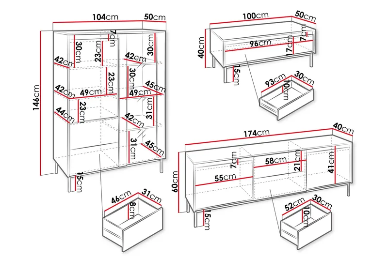 Bjurholm Møbelsæt Til Stue - Hvid - Møbler - Møbelsæt - Møbelsæt til stuen