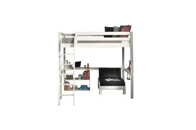 Bogreol og Sovesofa Pino Mezzanine 140 x 200 cm, 140 x 200 cm