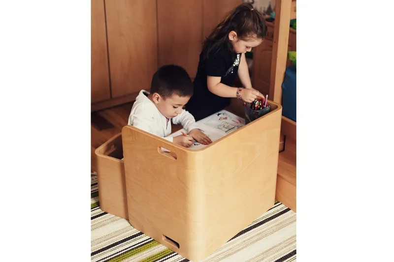 Bord & Stolesæt (3 dele) Miraeny Naturlig - Natur - Møbler - Børnemøbler - Børneborde