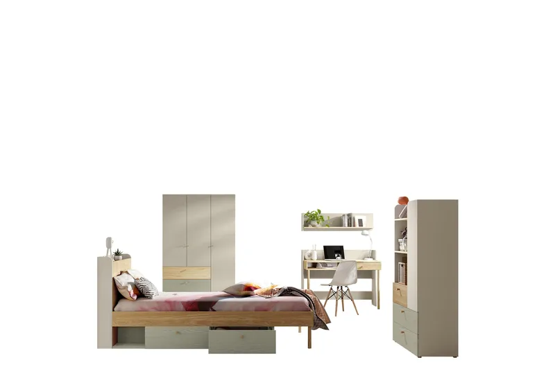 Buhan Møbelsæt til Soveværelse, Beige / Brun