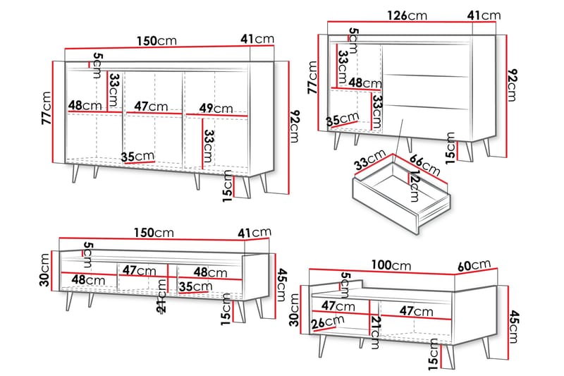Chiku Møbelsæt til Stue - Beige - Møbler - Møbelsæt - Møbelsæt til stuen