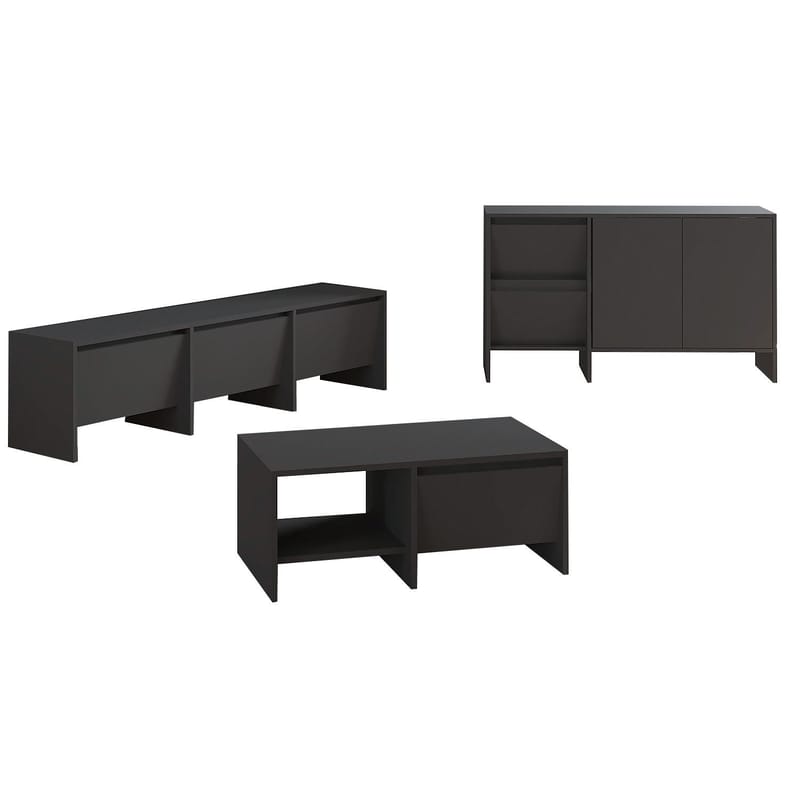 Crala Stuemøbelsæt 160x40x35 cm - Antracit - Møbler - Møbelsæt - Møbelsæt til stuen