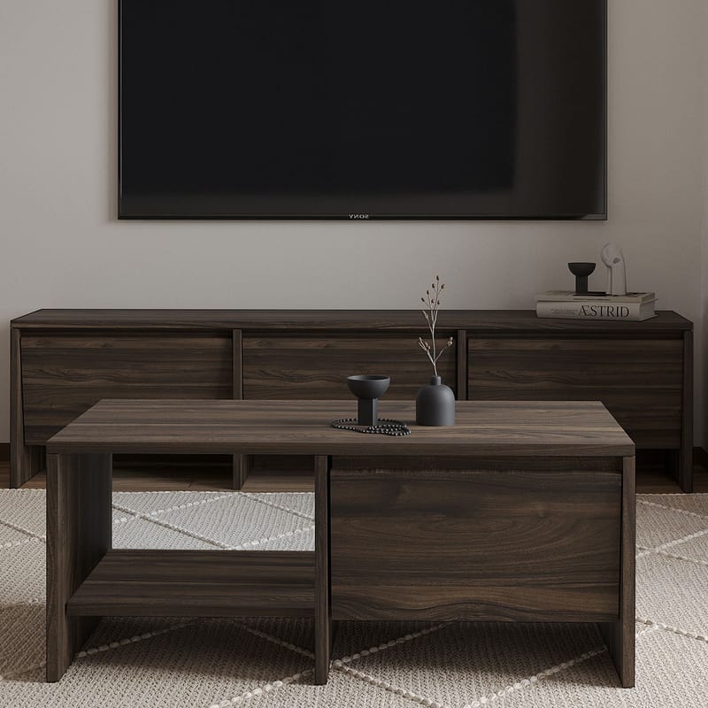 Crala Stuemøbelsæt 160x40x35 cm - Valnød - Møbler - Møbelsæt - Møbelsæt til stuen