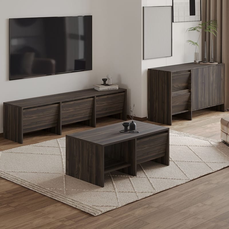 Crala Stuemøbelsæt 160x40x35 cm - Valnød - Møbler - Møbelsæt - Møbelsæt til stuen