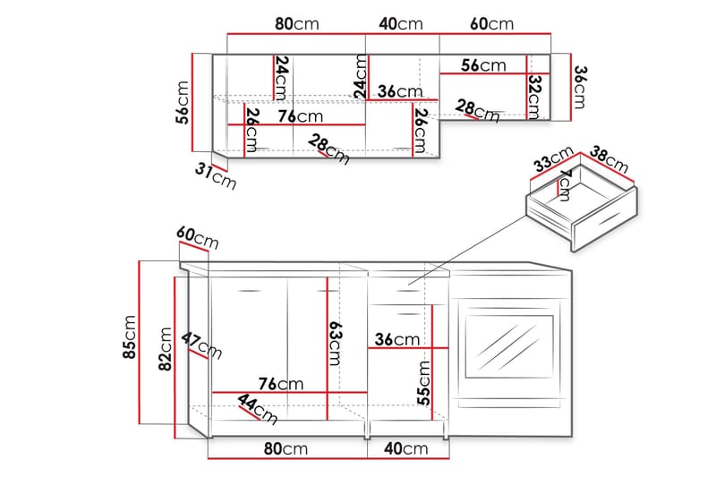Crawley Møbelsæt til Køkken & Spiseplads - Beige - Møbler - Møbelsæt - Møbelsæt til køkken & spisestue
