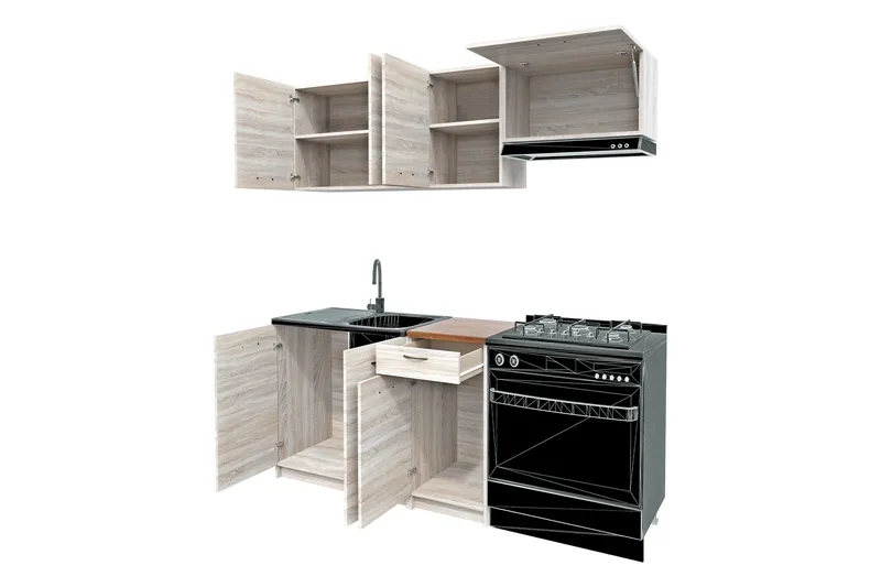 Crawley Møbelsæt til Køkken & Spiseplads - Beige - Møbler - Møbelsæt - Møbelsæt til køkken & spisestue