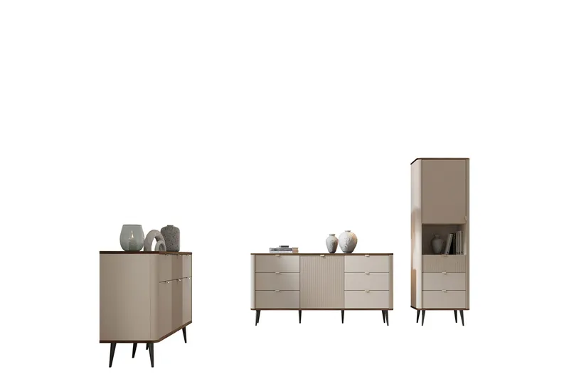 Cucina Møbelsæt Til Stuen - Beige/Brun - Møbler - Møbelsæt - Møbelsæt til stuen