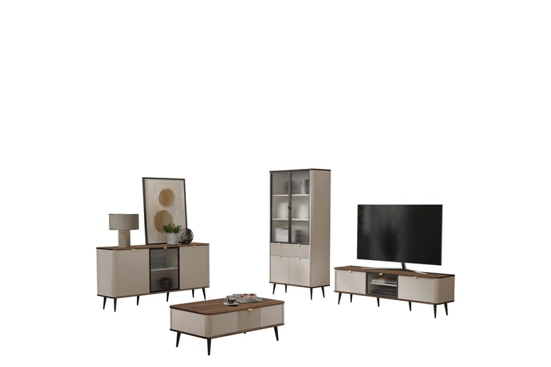 Cucina Møbelsæt Til Stuen - Beige/Grå - Møbler - Møbelsæt - Møbelsæt til stuen