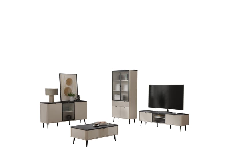 Cucina Møbelsæt Til Stuen - Beige/Grå - Møbler - Møbelsæt - Møbelsæt til stuen
