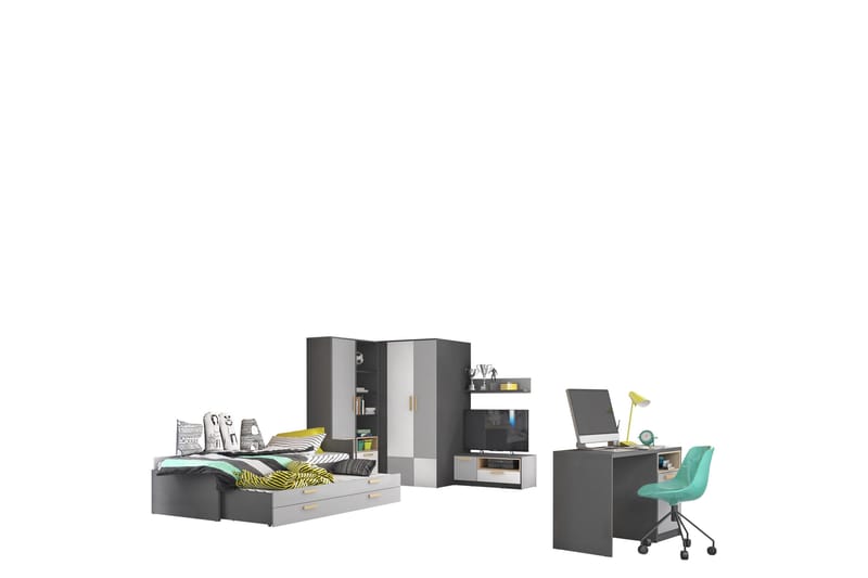 Dekona Møbelsæt til Soveværelse, Grå/Hvid