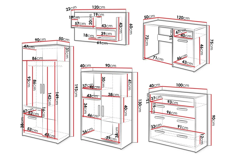 Dekona Møbelsæt til Stue - Beige - Møbler - Møbelsæt - Møbelsæt til stuen
