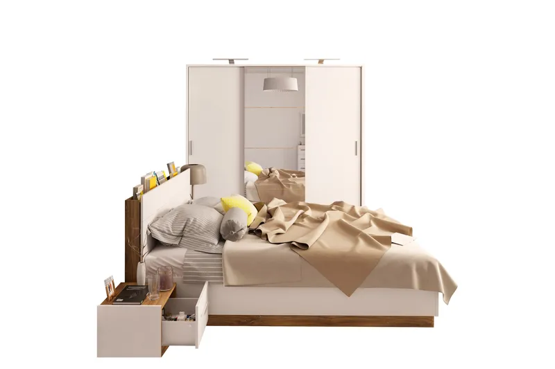 Dentrona Møbelsæt til Soveværelse, Hvid/Beige