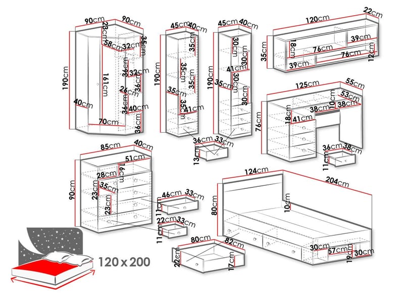 Elvaren Møbelsæt til Soveværelse - Møbler - Møbelsæt - Møbelsæt til soveværelse