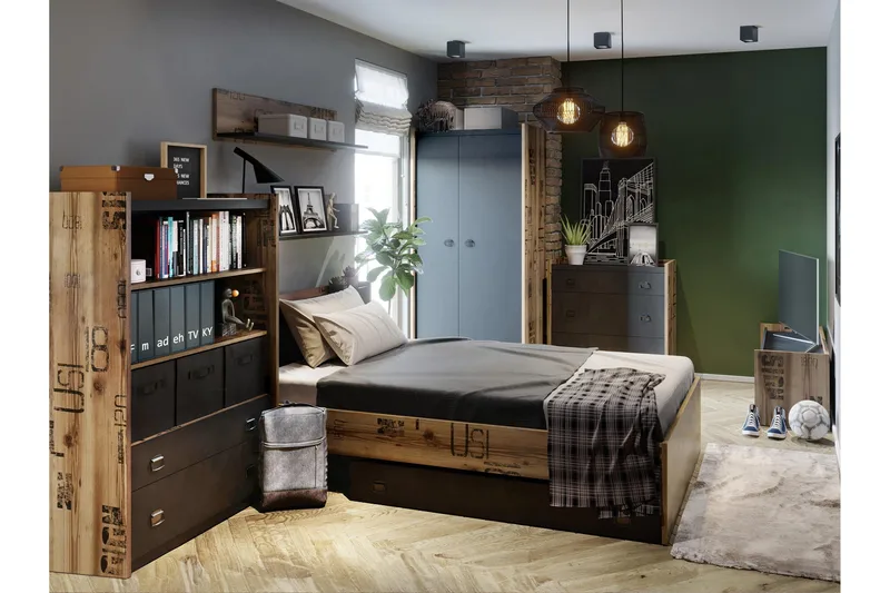 Evorana Møbelsæt til Soveværelse - Brun/Mørkegrå - Møbler - Møbelsæt - Møbelsæt til soveværelse