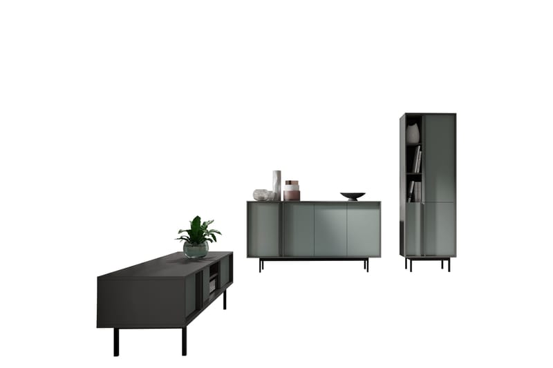 Farshiansk Møbelsæt Til Stuen - Grå/Grøn - Møbler - Møbelsæt - Møbelsæt til stuen