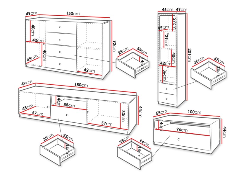 Fayric Møbelsæt til stue - Beige - Møbler - Møbelsæt - Møbelsæt til stuen