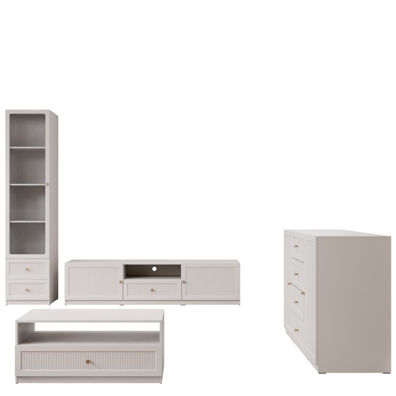 Fayric Møbelsæt til stue, Beige