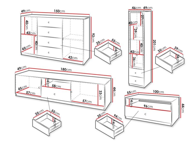Fayric Møbelsæt til stue - Beige - Møbler - Møbelsæt - Møbelsæt til stuen