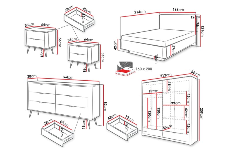 Forba Møbelsæt til Soveværelse - Beige - Møbler - Møbelsæt - Møbelsæt til soveværelse