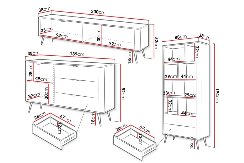 Forba Møbelsæt til Stue - Beige - Møbler - Møbelsæt - Møbelsæt til stuen
