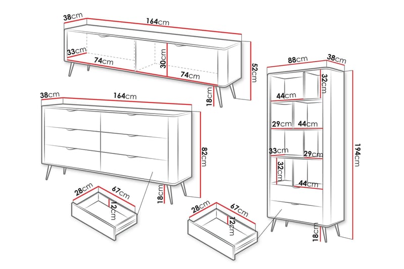 Forba Møbelsæt til Stue - Beige - Møbler - Møbelsæt - Møbelsæt til stuen