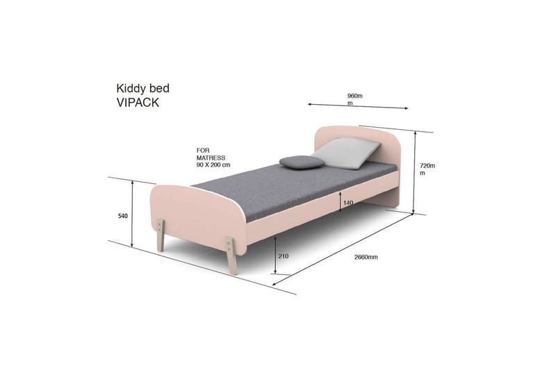 Garderobe med Seng Natbord Skrivebord Bogreol Kiddy - Møbler - Møbelsæt - M�øbelsæt til soveværelse