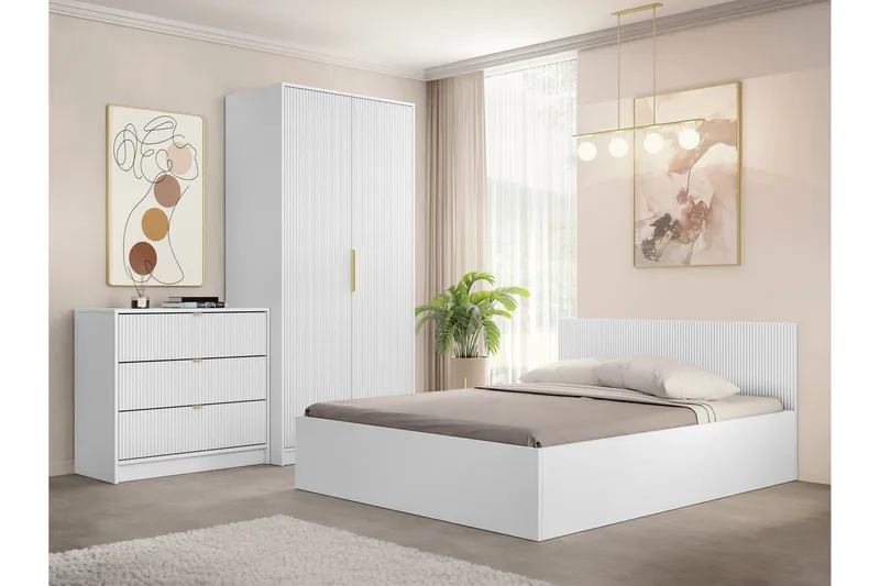 Gudelia Møbelsæt Til Soveværelse - Hvid - Møbler - Møbelsæt - Møbelsæt til soveværelse