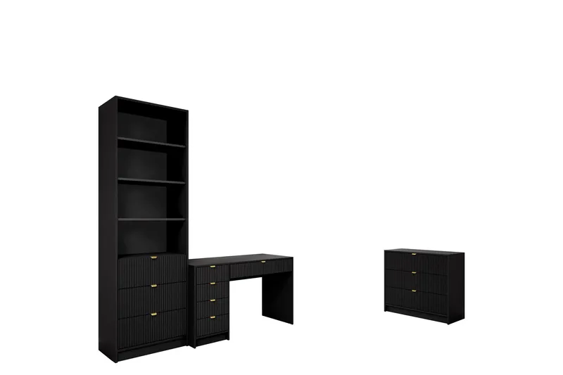 Gudelia Møbelsæt Til Stue - Sort - Møbler - Møbelsæt - Møbelsæt til stuen