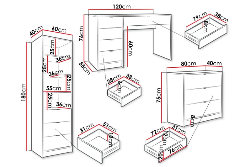 Gudelia Møbelsæt Til Stue - Sort - Møbler - Møbelsæt - Møbelsæt til stuen
