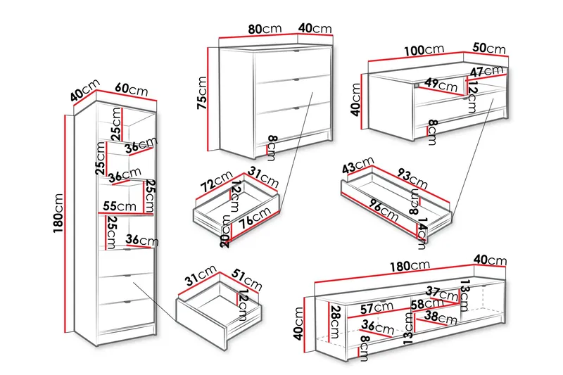 Gudelia Møbelsæt Til Stue - Sort - Møbler - Møbelsæt - M øbelsæt til stuen