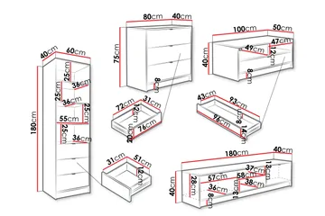 Gudelia Møbelsæt Til Stue - Sort - Møbler - Møbelsæt - Møbelsæt til stuen