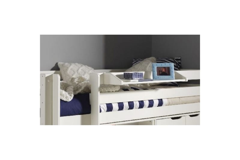 Halvhøj seng med skrivebord, reol, tos dørs skab og hængende hylde Pino - Møbler - Børnemøbler - Børnemøbelsæt