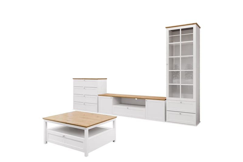 Hammerdal Møbelsæt til Stue, Hvid/Eg
