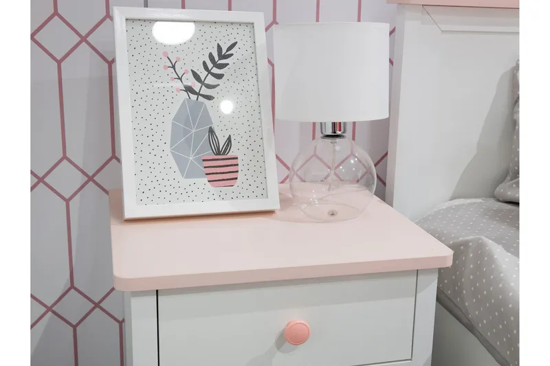 Hilts Møbelsæt til Soveværelse - Hvid/Pink - Møbler - Møbelsæt - Møbelsæt til soveværelse