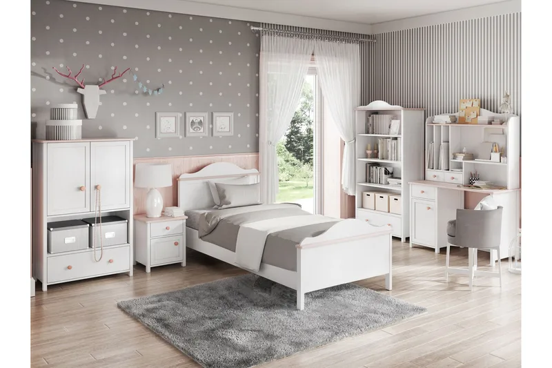 Hilts Møbelsæt til Soveværelse - Hvid/Pink - Møbler - Møbelsæt - Møbelsæt til soveværelse