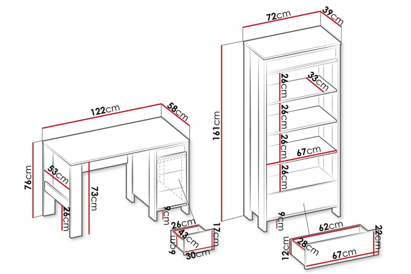 Huddinge Møbelsæt til Stue - Brun/Sort - Møbler - Møbelsæt - Møbelsæt til stuen