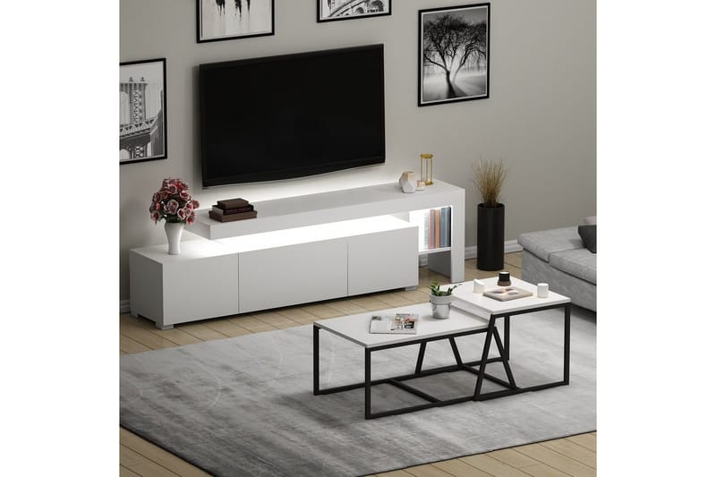 Jurukovo Møbelsæt til Stuen - Hvid - Møbler - Møbelsæt - Møbelsæt til stuen