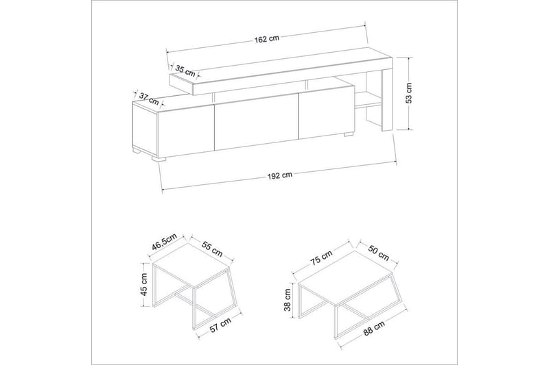 Jurukovo Møbelsæt til Stuen - Hvid - Møbler - Møbelsæt - Møbelsæt til stuen