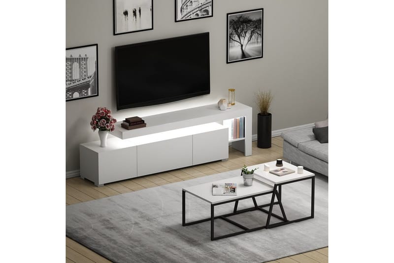 Jurukovo Møbelsæt til Stuen - Hvid - Møbler - Møbelsæt - Møbelsæt til stuen