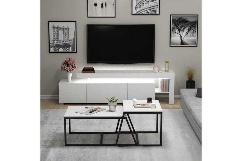 Jurukovo Møbelsæt til Stuen - Hvid - Møbler - Møbelsæt - Møbelsæt til stuen