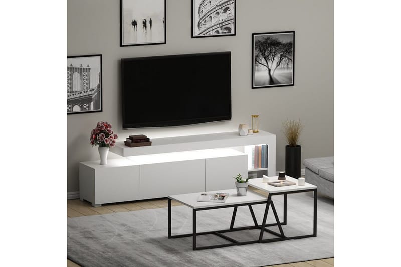 Jurukovo Møbelsæt til Stuen - Hvid - Møbler - Møbelsæt - Møbelsæt til stuen