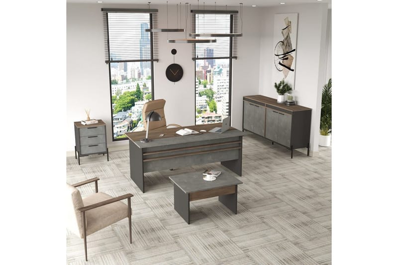 Kontormøbel Sæt Enor 8 Sølv / Antracit, Sølv/Antracit