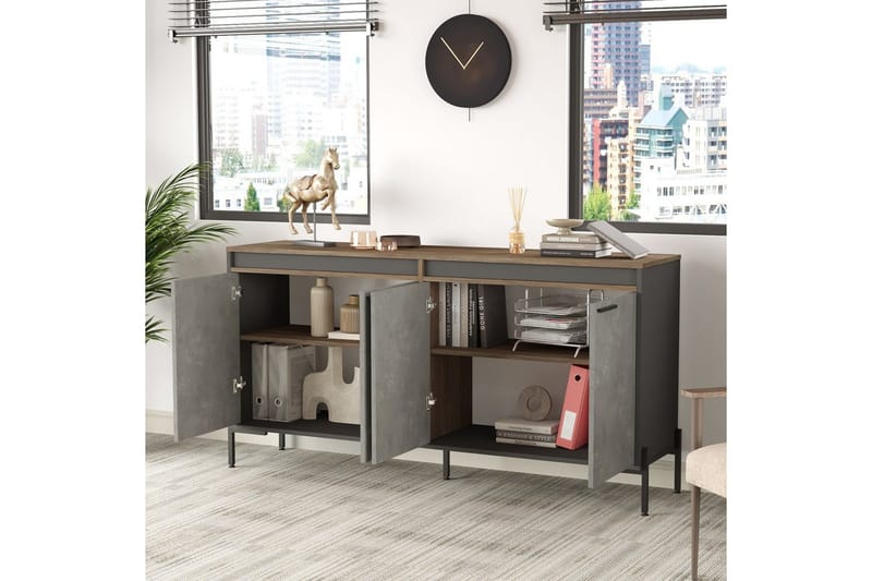 Kontormøbel Sæt Enor 8 Sølv / Antracit - Sølv/Antracit - Møbler - Møbelsæt - Møbelgruppe til kontor