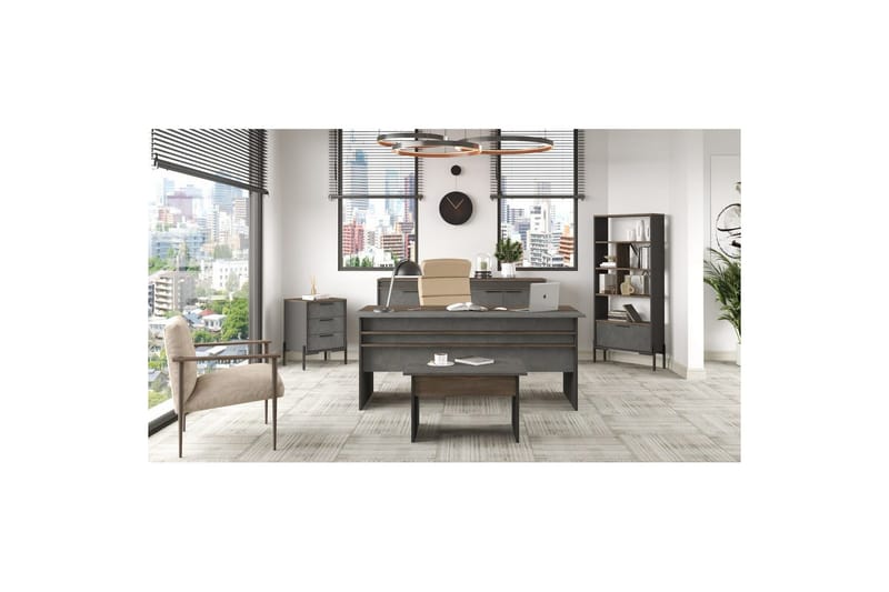 Kontormøbel Sæt Enor 9 Sølv / Antracit - Sølv/Antracit - Møbler - Møbelsæt - Møbelgruppe til kontor