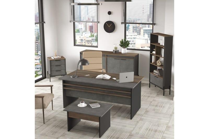 Kontormøbel Sæt Enor 9 Sølv / Antracit, Sølv/Antracit