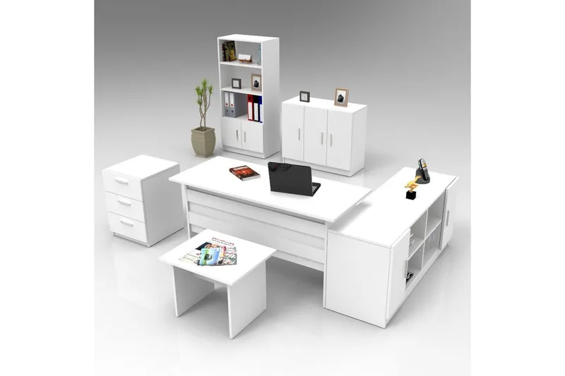 Kontormøbel Sæt Raveena 17 Hvid, Hvid