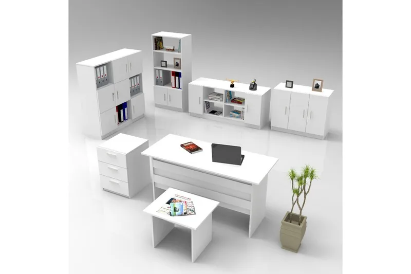 Kontormøbel Sæt Raveena 18 Hvid - Hvid - Møbler - Møbelsæt - Møbelgruppe til kontor