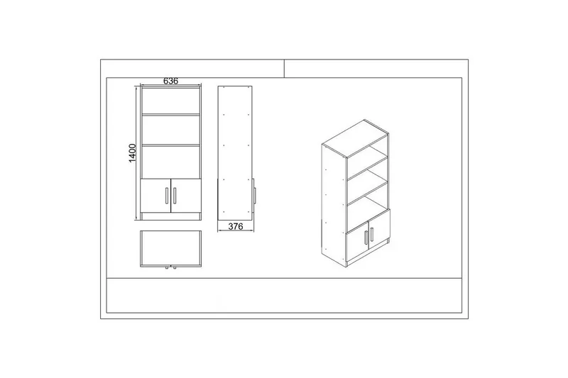 Kontormøbel Sæt Raveena 19 Eg / Lærk / Sort - Eg / Lærk / Sort - Møbler - Møbelsæt - Møbelgruppe til kontor